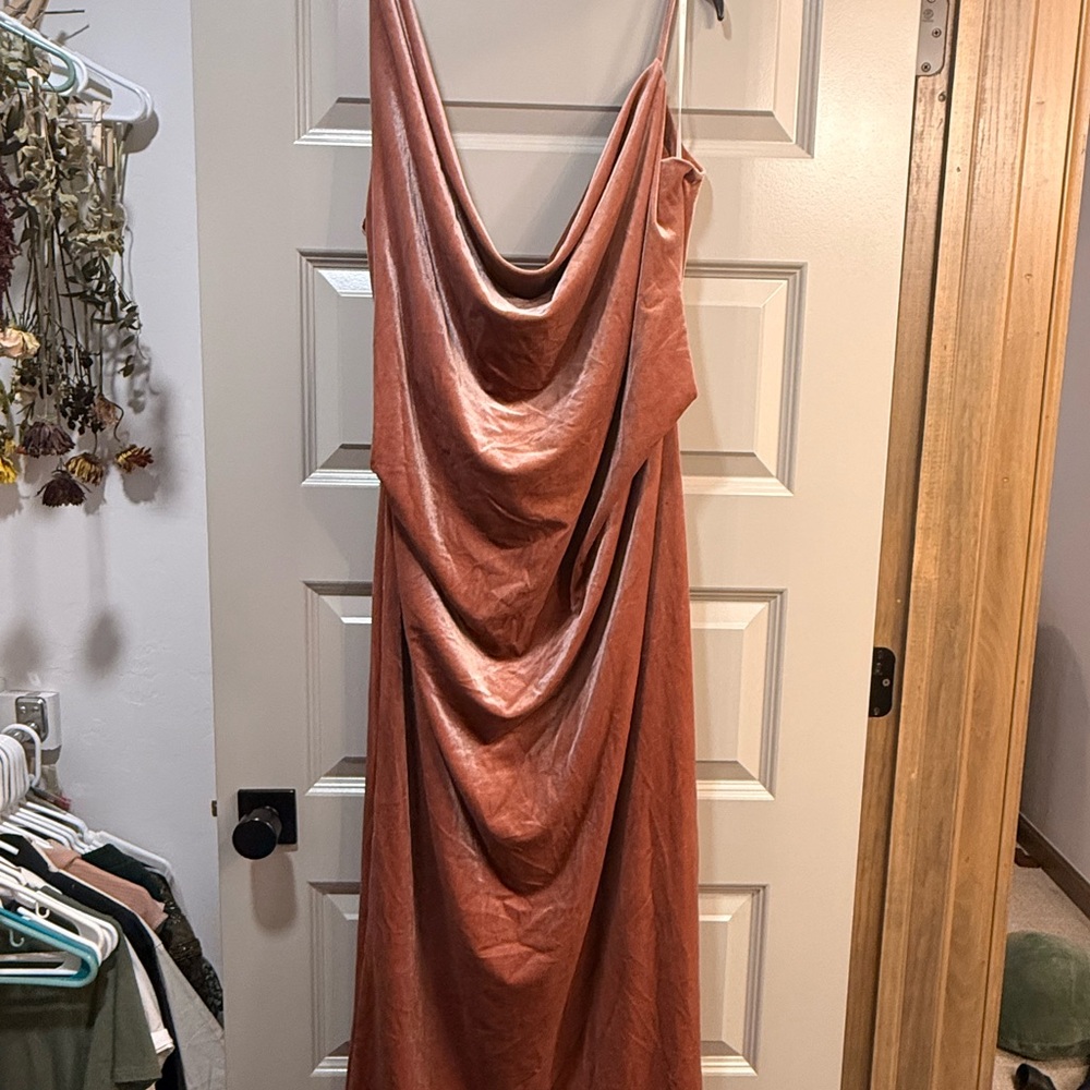 Social Bridesmaids Terracotta Backless Gown